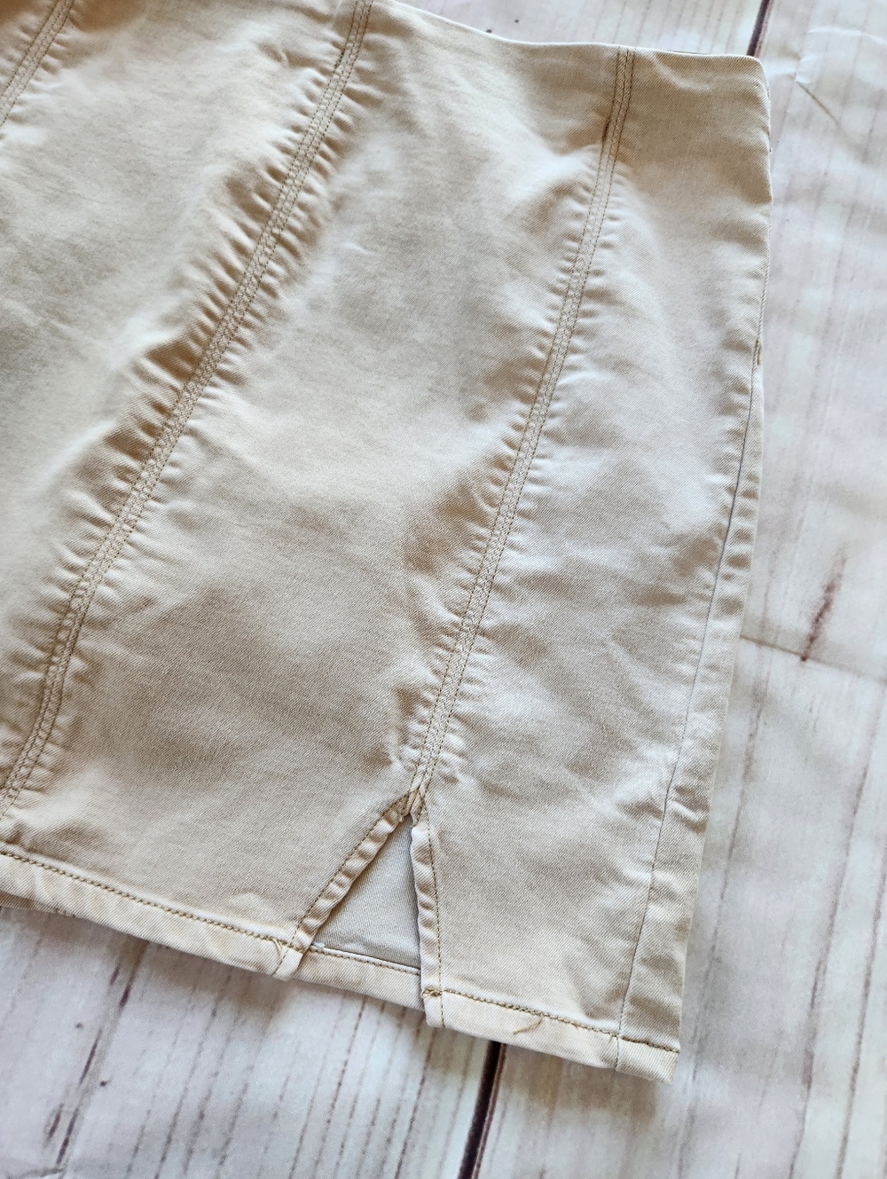 Free People "Femme Fatal Pull-on Skirt" Khaki Tan #OB835403, Women's Size L - Picture 4 of 9